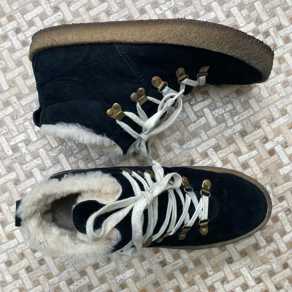 F-Troupe black suede shearling boots - Picture 2 of 6